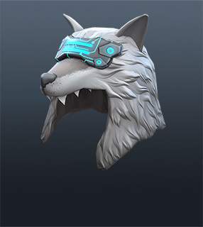 Cyber Punk Wolf Hat