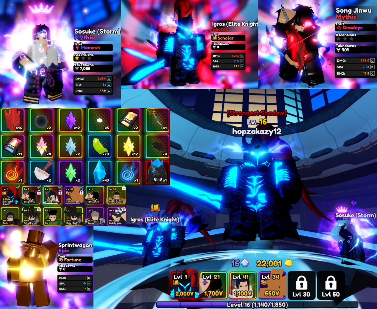 ไอดี ซาสึเกะ อีโว บัฟ0.1 (AAA) | ตัวลับ อีกริส อีโว | ซงจินวู (Deadeye) | สปีดบัฟเงิน | ไอดีสะอาด