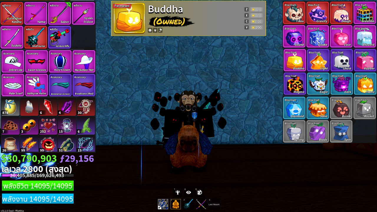 BF | Level : Max | ผลถาวร : พระ | เผ่าV3 : มนุษย์ | ฮาคิสังเกตุV1